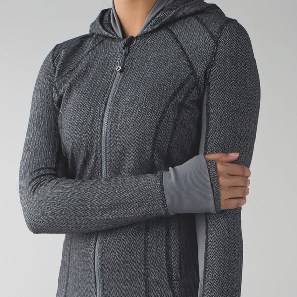 Lululemon Daily Practice Jacket- Herringbone Athleisure Full Zip Jacket- Size 6 - Picture 6 of 16